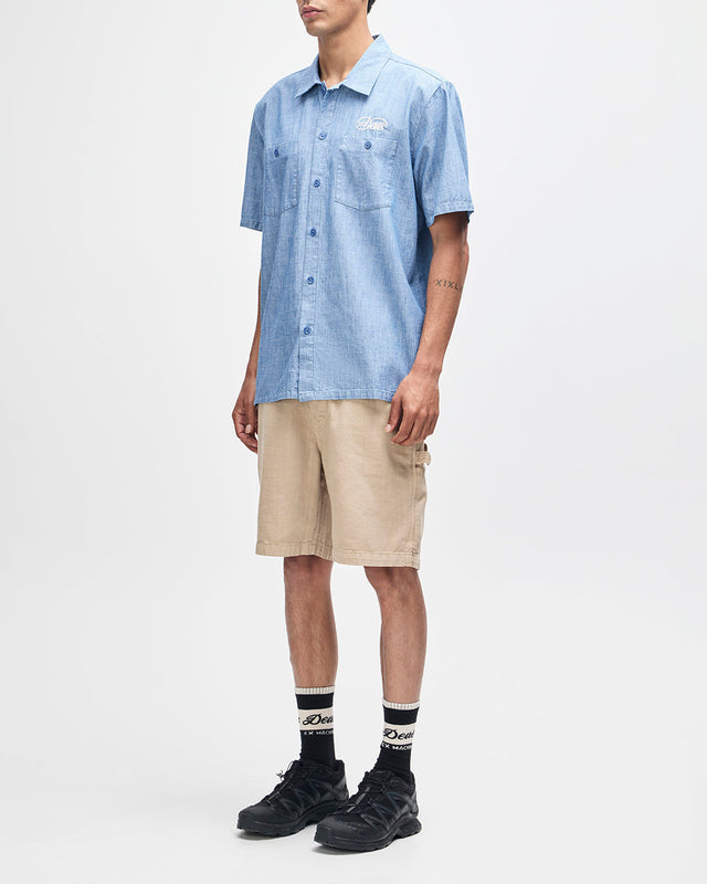 Forecourt Chambray Shirt - Mid Indigo