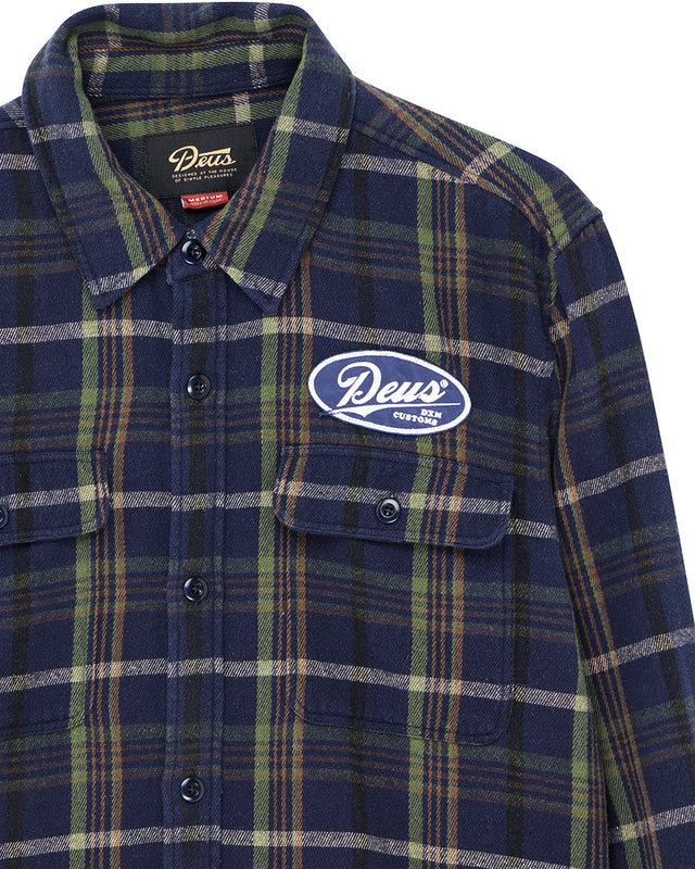 Camisa Vacay Check - Cuadros azul marino