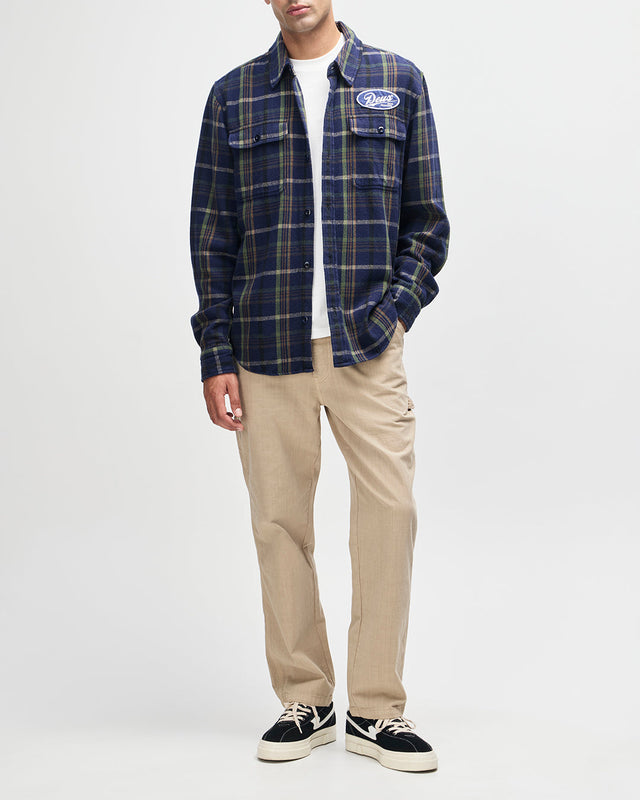 Camisa Vacay Check - Cuadros azul marino