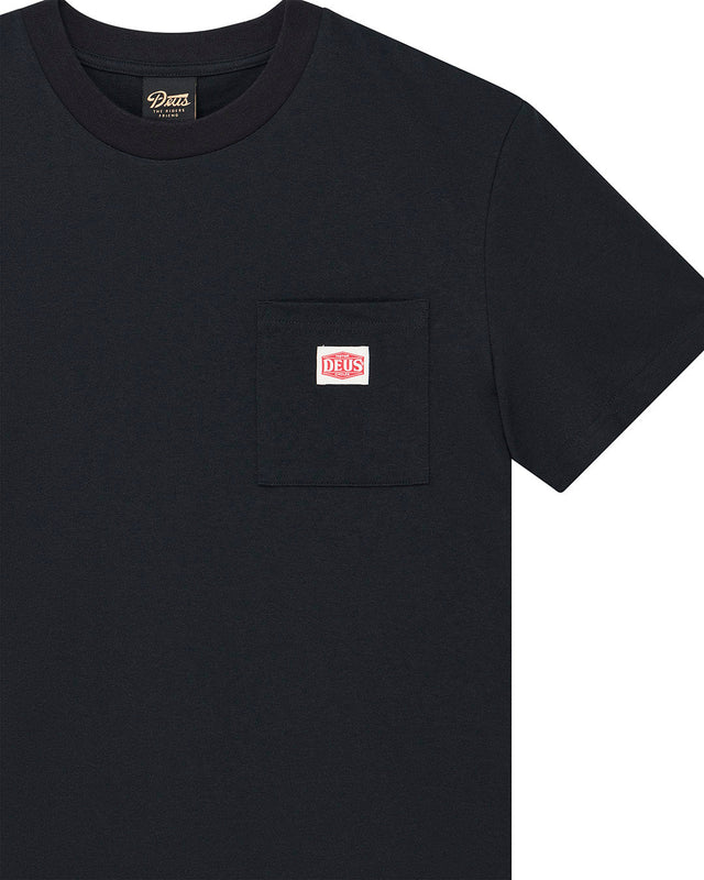 Camiseta de bolsillo con piezas y servicio - Negra