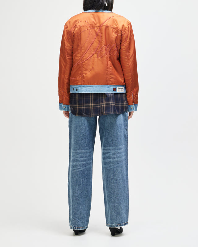 Br 163 Reversible Denim Jacket - Indigo-Rust