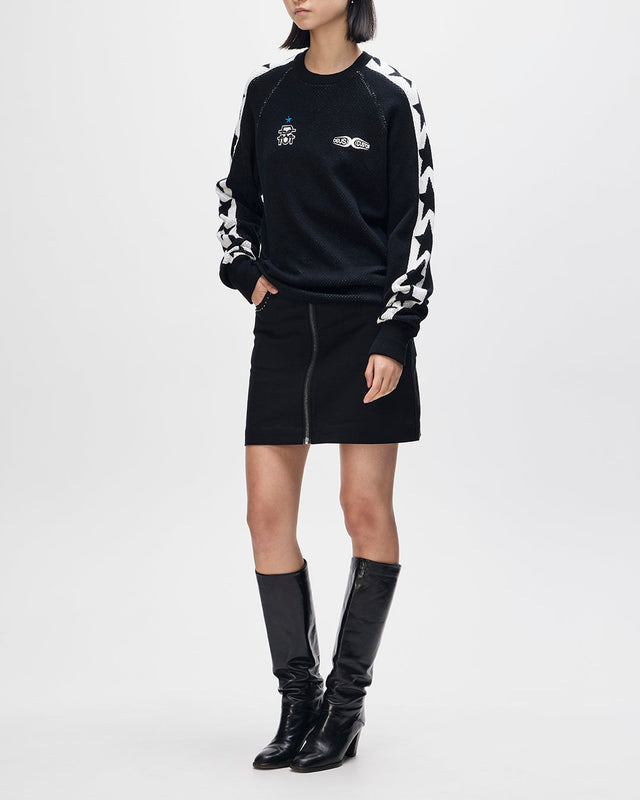 Top de punto de malla Icon - Negro