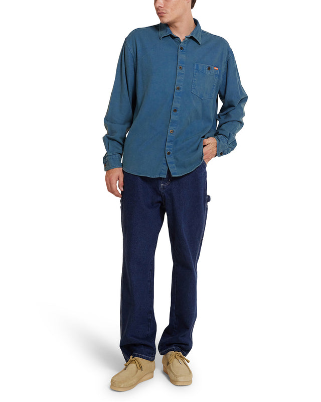 Camisa de franela Keon - Azul marroquí