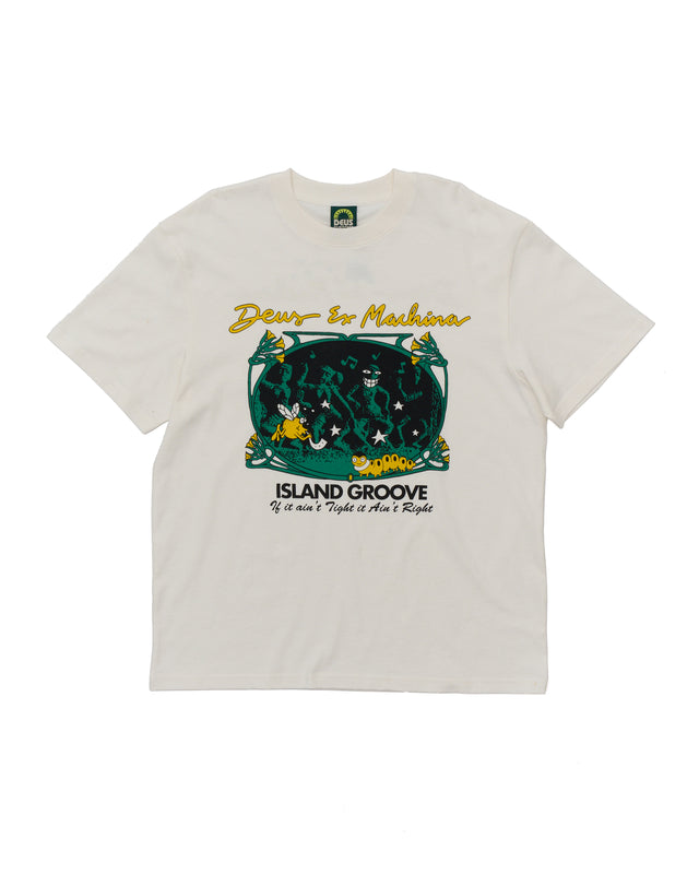 Camiseta Island Groove - Blanco vintage