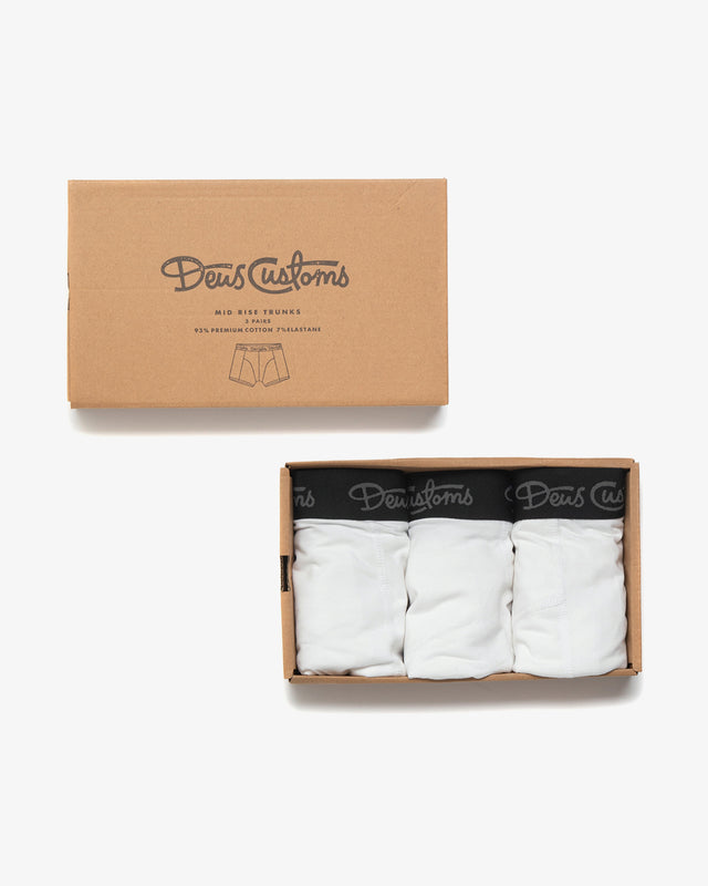Mid Rise Trunks (3 Pack) - White